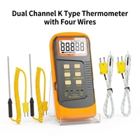 Termometer Termokopel Tipe K Digital dengan Layar LCD, Model Probe, Pengujian Suhu Tinggi, Kontak Permukaan untuk Industri