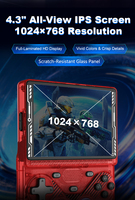 Konsol Game Portabel Retro RG43V Pro 4.5 inci 4000mAh Berbasis Linux dengan Wi-Fi, Resolusi 1024x768, dan CPU Rockchip RK3562