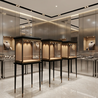 Vitrine de Luxe Intelligente Personnalisée avec Écran LED en Verre Trempé pour Bijoux, Idéale pour les Magasins de Détail Modernes et les Centres Commerciaux
