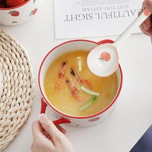 Cuillère à soupe créative en porcelaine fine de style américain - Motif floral de dessin animé, idéale pour les mariages et la maison, compatible desserts et miel, écologique - Product Image 3
