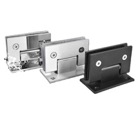Ferme-porte hydraulique moderne pour douche sans cadre en acier inoxydable, fermeture automatique à 180 degrés, pince de fixation pour verre, charnière argent/noir