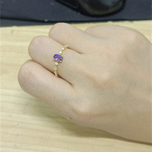 Anillos de Boda de Moda con Forma de Huevo, Zirconia Púrpura, Diamante de Color Fantasía, Plata de Ley S925, Anillo de Regalo de Boda para Mujer - Product Image 5