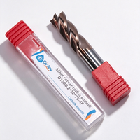Fraise à bout arrondi en carbure monobloc à 4 cannelures R0.2 pour usinage CNC, pour l'ébavurage et la semi-finition de l'acier moulé