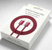 Câble de charge USB Type C vers C en nylon tressé rouge vin 60W, dernier modèle, pour iPhone 18Pro Max