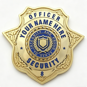 Custom Personalized 2D Shield <b>Badge</b> Hard Enamel Embossed Honor <b>Badge</b> with Cross Fashion Sports Themes for Anniversary Christmas - Product Image 1