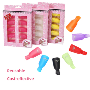 10 unidades de protectores de dedos reutilizables para remoción de esmalte de uñas UV, herramienta eficiente para manicura de salón y nail art - Product Image 1