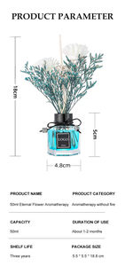 Difusor de aroma de 50 ml con flores secas naturales y aceite esencial aromático para decoración del hogar de lujo. - Product Image 6