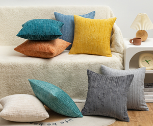 Sarung Bantal Hias Dekoratif 20*20 Inci, Sarung Bantal Chenille Nyaman untuk Sofa, Tempat Tidur, Ruang Tamu - Product Image 1
