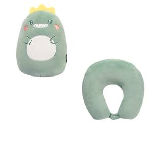 Almohada de Viaje en Forma de Dinosaurio, 28x26x14cm, Transformable, para Adultos, Diseño Plegable, Felpa Verde - Product Image 1