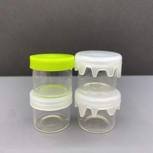 Bocaux en verre borosilicate de 6 ml pour concentrés, avec couvercles en silicone plastique, design sans col et côtés droits - Product Image 2