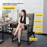 Fauteuil inclinable pliable, lit simple, chaise de bureau relaxante, chaise de bureau à double usage avec dossier pour ordinateur et structure métallique
