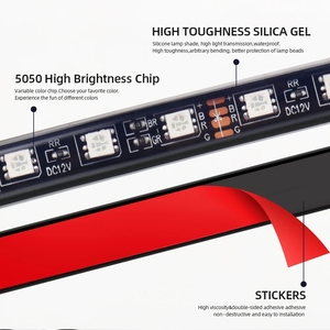 Tira de luces LED Flexible para chasis de coche, lámpara de ambiente decorativa con bajo brillo, RGB, Control remoto/aplicación, tira LED RGB - Product Image 4