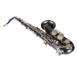 Saxophone ténor Bb de qualité professionnelle, mat noir, en cuivre blanc, son riche, personnalisable et excellent rapport qualité-prix - Product Image 1