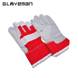 GLOVEMAN-guantes de trabajo gruesos y cálidos para jardín, guantes de trabajo de seguridad para construcción industrial, trabajo de lona, soldadura de Cuero de cerdo, Invierno - Product Image 2