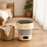 Mini-lave-linge portable pliable en plastique pour usage domestique, avec réglage personnalisable pour sous-vêtements et chaussettes, directement de l'usine
