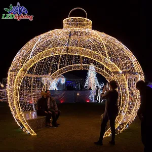 Weihnachten im Freien kommerzielle Qualität beleuchtet Riesenglocke Ring Motiv Licht großer Weihnachtszug durch Zierde