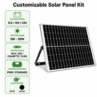 Module de panneau solaire 10W 20W 30W avec contrôleur, câble, connecteur sur mesure, longueur de câble personnalisée, logo pour ventilateur solaire