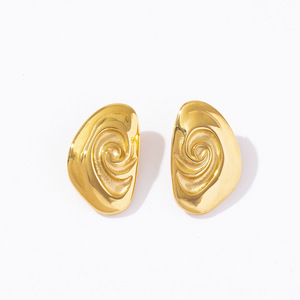 Geometric <b>Stud</b> Earrings <b>Titanium</b> Steel 18K Gold Plated High End Party Fashion Women's Jewelry - Product Image 4