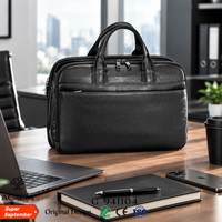 Porte-documents professionnel imperméable gris de qualité en cuir PU, multifonctionnel, pour ordinateur, conférences, bureau, voyages et rangement de dossiers