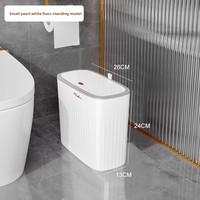 Poubelle murale pour salle de bain avec couvercle, poubelle suspendue mince de 2,5 gallons, inodore et peu encombrante pour la cuisine, les toilettes, les camping-cars