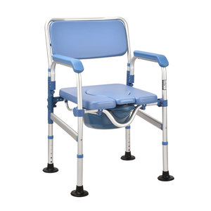 Chaise de toilette à domicile réglable en hauteur avec dossier et accoudoirs pour personnes âgées et handicapées - Product Image 2