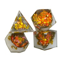 Permainan Papan Peran Kustom Grosir, Permainan Meja Persegi, Dadu RPG Resin, Set Dadu DND 7 Buah, Hitam