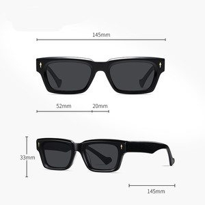 Custom Logo 2026 Fashion Men Women Rivets <b>Small</b> Frame Sun Glasses UV400 <b>Shades</b> Acetate Polarized Square Sunglasses - Product Image 5