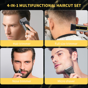 23 impostazioni di lunghezza regolabile quadrante barba Trimmer ricaricabile tagliacapelli Set professionale <span class=keywords><strong>barbiere</strong></span> per gli uomini 4 in 1 elettrico - Product Image 6