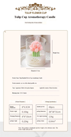 Lilin Aromaterapi Wangi Bunga Tulip Personalisasi dalam Cangkir, Lilin Kedelai dalam Kotak Hadiah untuk Hari Valentine