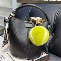 Porte-clés balle de tennis moelleuse - Pendentif en peluche douce