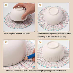 <span class=keywords><strong>LISI</strong></span> Regla de escala circular de 360 grados, herramientas de división de arcilla para cerámica, transportador de círculos iguales, disco giratorio de plástico transparente para medir diámetros - Product Image 6