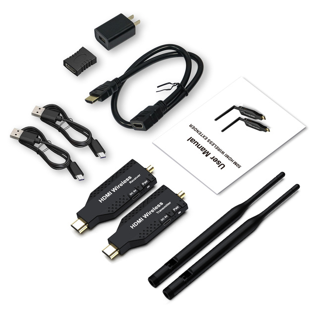 XXD Wireless for Extender 50m HD Video Transmission One Sender Multiple Receivers Screen Mirroring Device ABS Material Copper