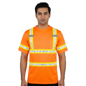 เสื้อยืดแขนยาวสะท้อนแสง LED กันน้ำ สำหรับผู้ชาย ระดับความปลอดภัยสูง คลาส 2 พร้อมกระเป๋า  รับสกรีนโลโก้ คุณภาพสูง - Product Image 1