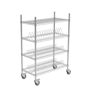 Chrome mạ carbon thép di chuyển có thể tháo rời 4-bánh xe Kệ <span class=keywords><strong>Rack</strong></span> với ba/bốn/năm lớp cho hộ gia đình nhà bếp lưu trữ - Product Image 1