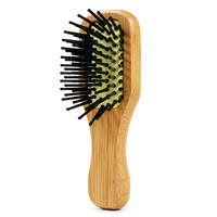 Mini brosse à cheveux en bambou avec coussin d'air, poils en nylon à pointe ronde pour démêler, lisser et coiffer, outil de soin quotidien pour la maison et le salon