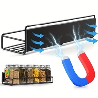 Étagère à épices magnétique murale, organisateur latéral pour réfrigérateur, support multifonctionnel en métal pour bouteilles d'assaisonnement, sans perçage, gain de place