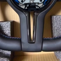Volante de Coche con Marco Plateado y Costuras en M de Cuero Completo OEM de Nuevo Estilo para BMW F10 F20 F30 F44 F45 F36 F33 F35 F26 F87 F82 F83