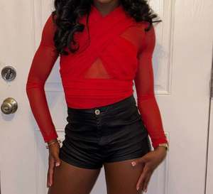 Viviblook บอดี้สูทสตรีแบบ D25BS454บอดี้สูทเซ็กซี่แขนยาวคอแบบไขว้สีพื้นใหม่ฤดูใบไม้ร่วง - Product Image 1