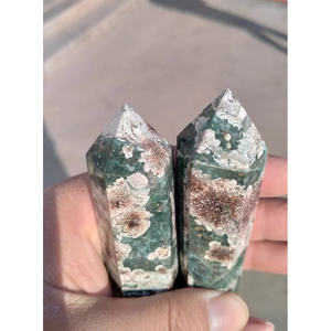 Pointe d'agate verte en gros pour la relaxation, cadeau unique pour la Saint-Valentin, collection spirituelle pour les fêtes - Product Image 4