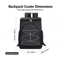Sac à dos isotherme 20L moderne et souple, étanche, pour glace sèche, camping, pêche, plage, randonnée, extérieur, vin