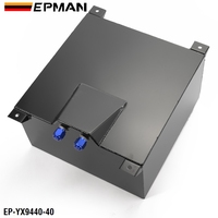 Tanque de Combustible EPMAN de 10 Galones (40L) de Aluminio Pulido, Tanque de Combustible para Carreras con Sensor de Nivel y Conexiones AN10, EP-YX9440-40