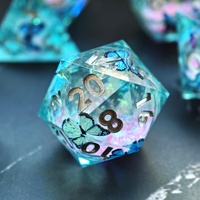 MINI PLANET Dés polyédriques en résine faits à la main, effet papillon irisé, à bords vifs, pour jeux de rôle sur table (TRPG) Dungeons & Dragons