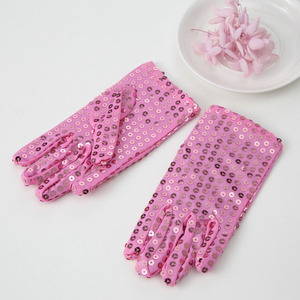 Gants en paillettes argentées pour adultes et enfants, gants en maille à paillettes, mitaines de danse à paillettes pour accessoire de costume de robe - Product Image 3