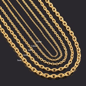 Cadena de Eslabones de Acero Inoxidable Chapada en Oro de 1.6mm/2.4mm/3mm/4mm/5mm de Ancho, Collar con Colgante de Alta Calidad, Regalo al por Mayor - Product Image 3