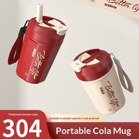Mug de voyage isotherme avec couvercle et paille, en acier inoxydable 304, double paroi sous vide, anti-fuite, pour boissons chaudes et froides