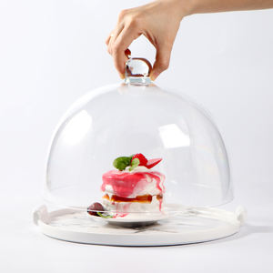 Couvercle de gâteau en acrylique transparent PC en plastique Plateau de dessert et de collation de fruits pour essayer de manger Pendule Shop Affichage de dégustation Supermarché Magasins - Product Image 2