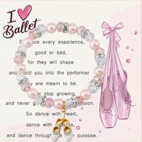 Nouveau Bracelet Ajustable Fille Perle Douce pour Danse Ballet, Cadeau Idéal pour Spectacle de Ballet, Collection 2025 Très Tendance