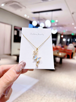 Nouveau Collier Papillon en Acier Inoxydable Plaqué Or avec Zircon, Design de Niche Luxe Léger et Polyvalent, Chaîne de Clavicule Exquise 2026