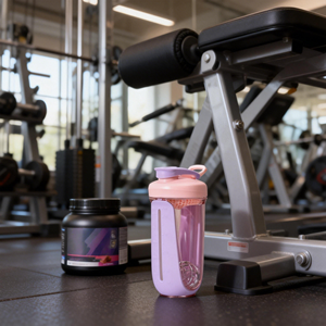 Bouteille d'eau en plastique écologique personnalisée avec logo, shaker de protéines pour la salle de sport, entraînement sportif, eau bouillante applicable - Product Image 4