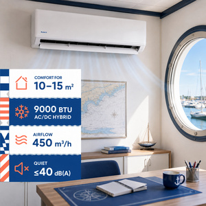 เครื่องปรับอากาศพลังงานแสงอาทิตย์ 9000 <span class=keywords><strong>BTU</strong></span> สมาร์ท WIFI DC อินเวอร์เตอร์ แบบติดผนัง ไฮบริด ระบบทำความเย็นและความร้อน ประหยัดพลังงาน เงียบสงบสำหรับบ้าน - Product Image 4